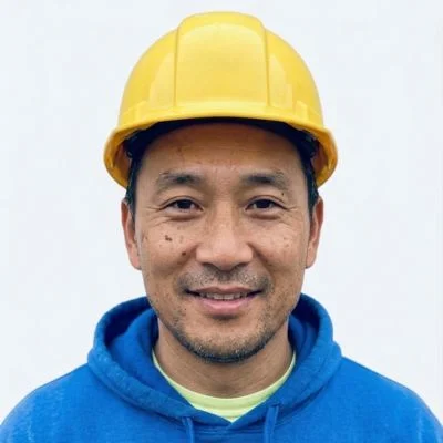 anthony romano, repair supervisor at fix your sidewalk, overseeing sidewalk repair work in nyc
