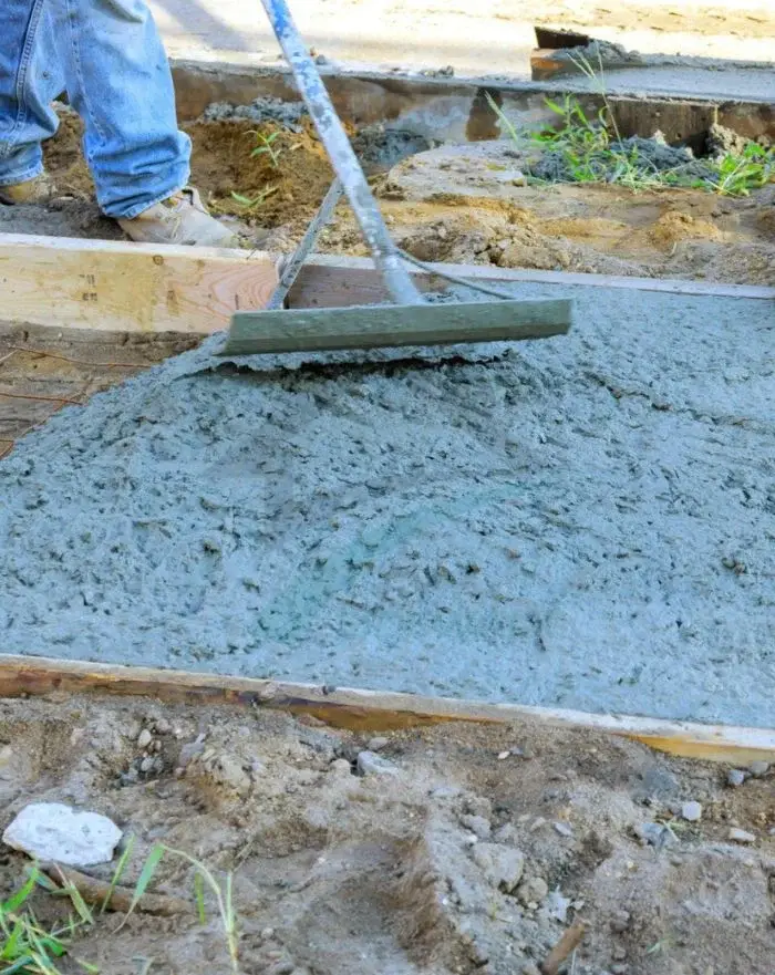 fresh poured concrete sidewalk